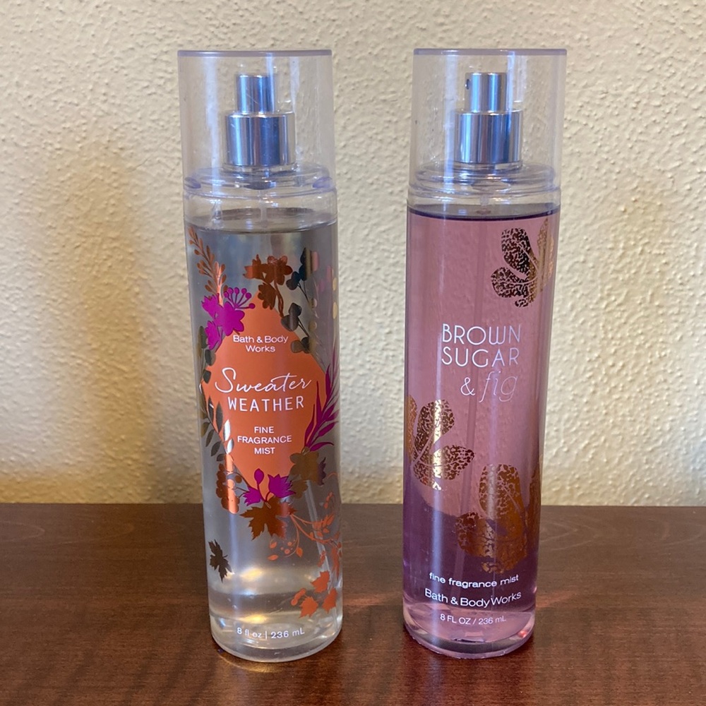 Sweater Weather and Brown Sugar and Fig fragrance mist